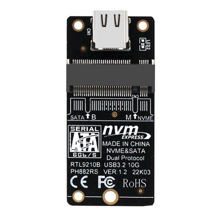 M.2 NVME Festplattengehäuse Transferkarte RTL9210B Chip Typ-C / USB-C USB3.1 Gen2 10Gbps
