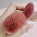 5-teiliges Set mittelgroßer, tragbarer Make-up-Pinsel mit Spiegel, multifunktionale Mini-Make-up-Pinsel, Braun, Rosarot, Pink, Neongrün