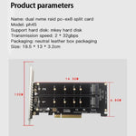 PCI-E x8 Doppel-Disk-Transferkarte NVME M.2 MKEY SSD RAID-Array-Erweiterungsadapter, PH45