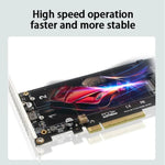 PCI-E x8 Doppel-Disk-Transferkarte NVME M.2 MKEY SSD RAID-Array-Erweiterungsadapter, PH45