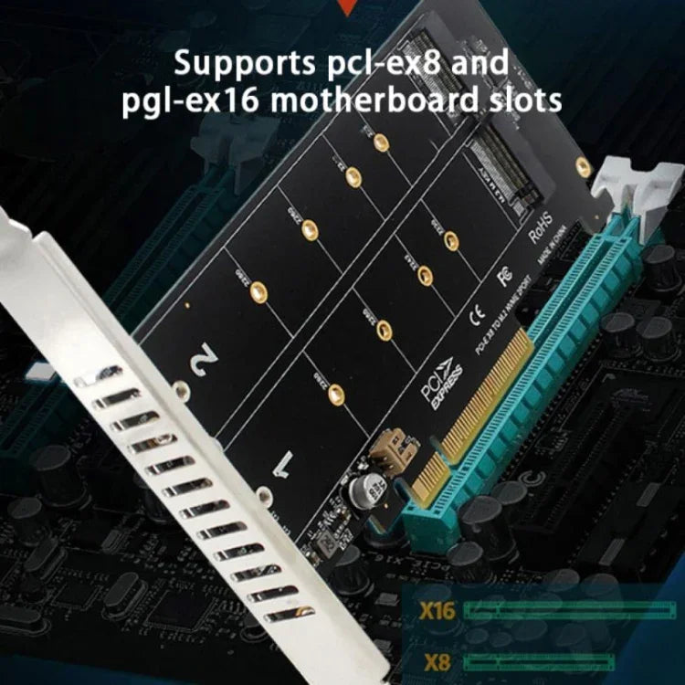 PCI-E x8 Doppel-Disk-Transferkarte NVME M.2 MKEY SSD RAID-Array-Erweiterungsadapter, PH45
