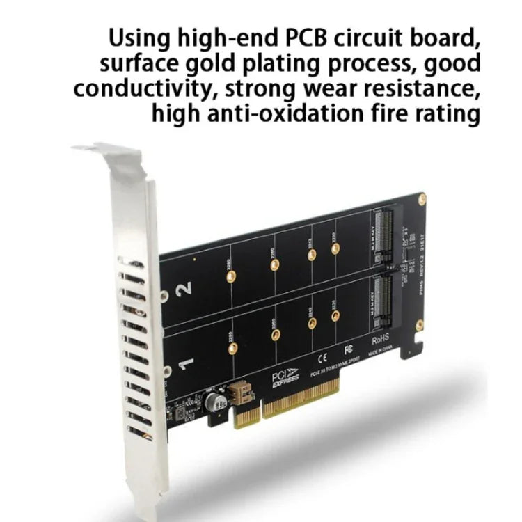 PCI-E x8 Doppel-Disk-Transferkarte NVME M.2 MKEY SSD RAID-Array-Erweiterungsadapter, PH45