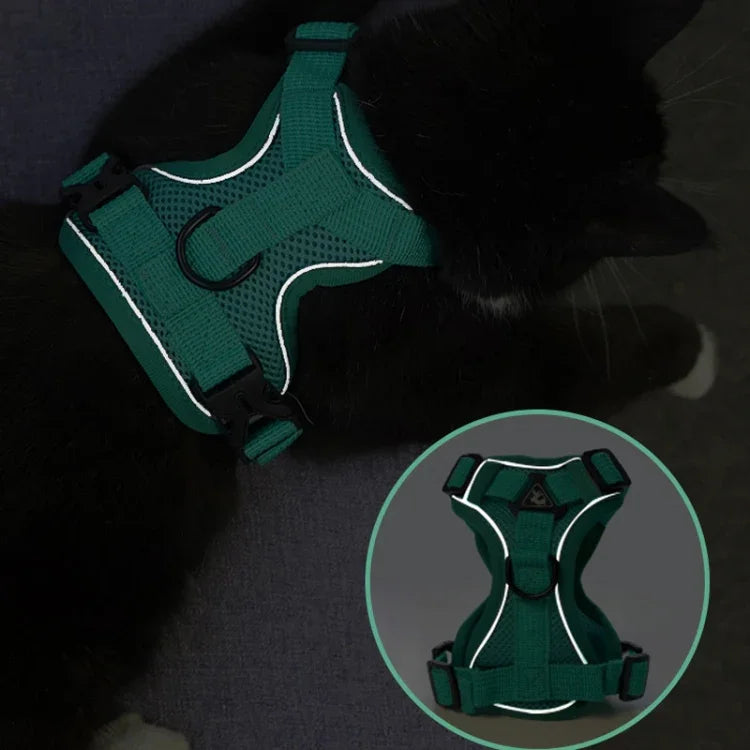 Haustier-Weste mit Zugseil, reflektierendes, atmungsaktives Hunde- und Katzengeschirr, Größen: S, M, L, XL