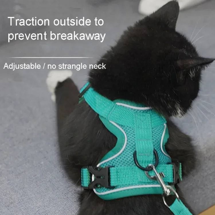 Haustier-Weste mit Zugseil, reflektierendes, atmungsaktives Hunde- und Katzengeschirr, Größen: S, M, L, XL