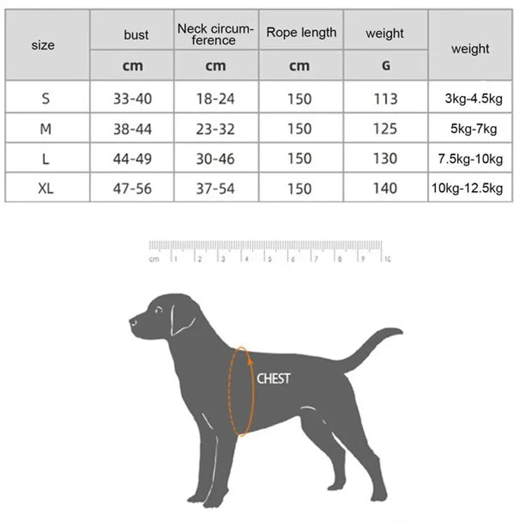 Haustier-Weste mit Zugseil, reflektierendes, atmungsaktives Hunde- und Katzengeschirr, Größen: S, M, L, XL