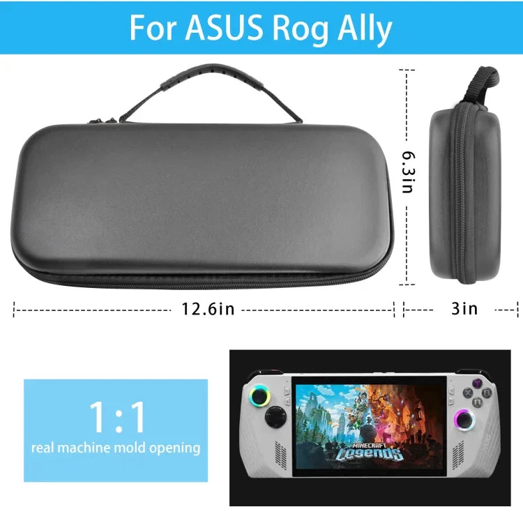 Schutzhülle aus EVA-Leder mit Narbenstruktur für ASUS ROG Ally Spielkonsole, Tasche (Schwarz), Tasche (Weiß)