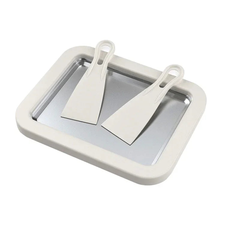 Mini Household Fried Yogurt Machine Children Homemade DIY Fried Ice Tray, Stainless Steel Green 26x21cm, Stainless Steel White 26x21cm, Stainless Steel Pink 22.5x17.5cm, Stainless Steel White 22.5x17.5cm, Aluminum Alloy White 22.5x17.5cm
