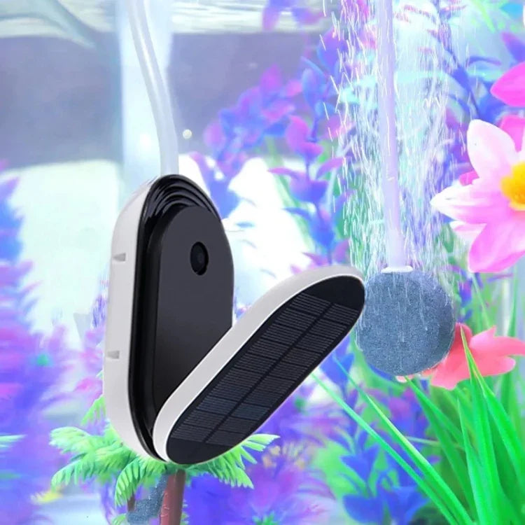 Tragbare Solar-Sauerstoffpumpe für den Außenbereich, Aquarium-Klappdeckel-Solar-Sauerstoffpumpe, Solar-Sauerstoffpumpe