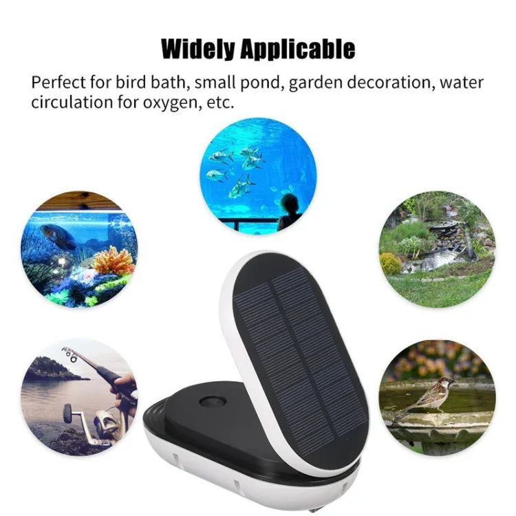 Tragbare Solar-Sauerstoffpumpe für den Außenbereich, Aquarium-Klappdeckel-Solar-Sauerstoffpumpe, Solar-Sauerstoffpumpe