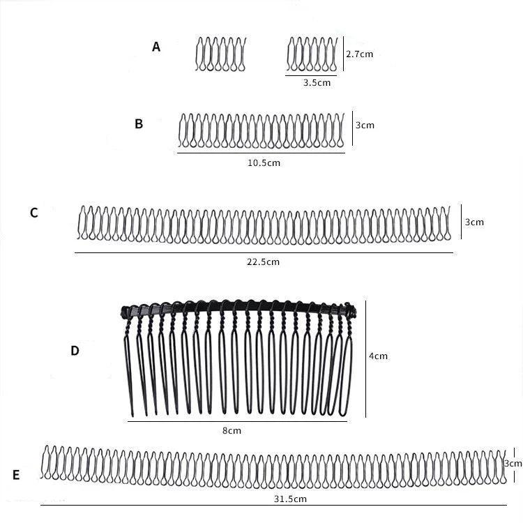 Haarspangen-Haarreif, Haaraccessoires, runder Haarkamm, unsichtbarer Kamm, A, B, C, D, E