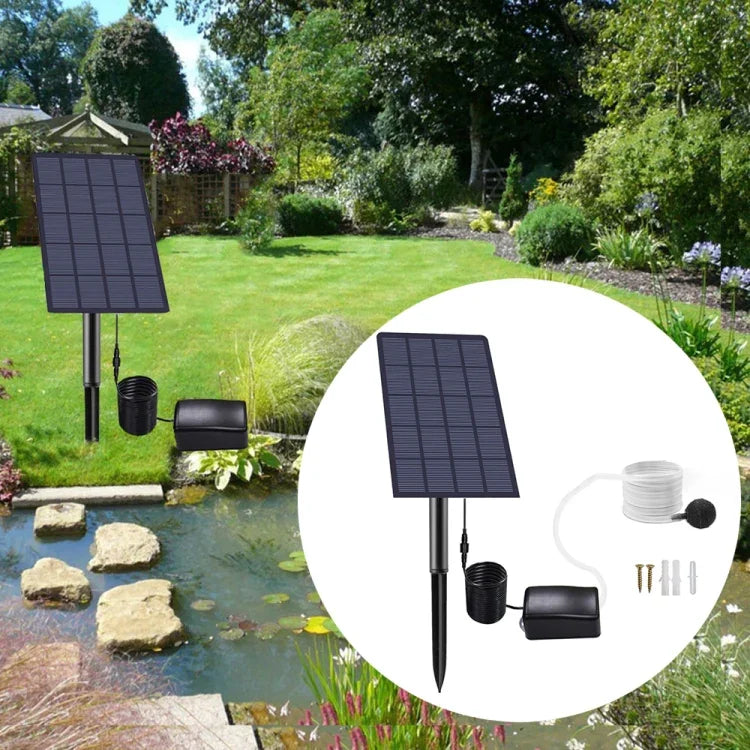 5V/2.5W Solardirektantriebs-Belüftungspumpe Batteriefreie Solarantriebs-Sauerstoffpumpe DC-Teichbelüfter, Teichbelüfter