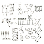 85-teilig Piercing-Schmuck Edelstahl Lippenstecker Augenbrauenstecker Nasenstecker