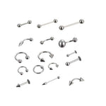 85-teilig Piercing-Schmuck Edelstahl Lippenstecker Augenbrauenstecker Nasenstecker