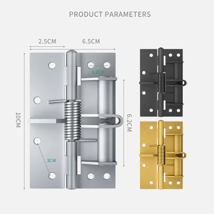 10 cm Multifunktionaler Türschließer Automatische Türschließscharniere, Farbe Stahl Silber, Schwarz, Farbe Stahl Gold