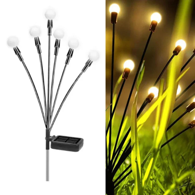 2er-Sets Solar-Glühwürmchen-Lichterkette, Weihnachten, Garten, wasserdicht, Rasenlichter, 6 Köpfe warmweißes Licht, 6 Köpfe farbiges Licht, 8 Köpfe warmweißes Licht, 8 Köpfe farbiges Licht, 10 Köpfe warmweißes Licht, 10 Köpfe farbiges Licht