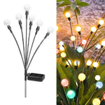2er-Sets Solar-Glühwürmchen-Lichterkette, Weihnachten, Garten, wasserdicht, Rasenlichter, 6 Köpfe warmweißes Licht, 6 Köpfe farbiges Licht, 8 Köpfe warmweißes Licht, 8 Köpfe farbiges Licht, 10 Köpfe warmweißes Licht, 10 Köpfe farbiges Licht