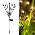 2er-Sets Solar-Glühwürmchen-Lichterkette, Weihnachten, Garten, wasserdicht, Rasenlichter, 6 Köpfe warmweißes Licht, 6 Köpfe farbiges Licht, 8 Köpfe warmweißes Licht, 8 Köpfe farbiges Licht, 10 Köpfe warmweißes Licht, 10 Köpfe farbiges Licht