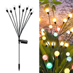 2er-Sets Solar-Glühwürmchen-Lichterkette, Weihnachten, Garten, wasserdicht, Rasenlichter, 6 Köpfe warmweißes Licht, 6 Köpfe farbiges Licht, 8 Köpfe warmweißes Licht, 8 Köpfe farbiges Licht, 10 Köpfe warmweißes Licht, 10 Köpfe farbiges Licht