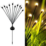 2er-Sets Solar-Glühwürmchen-Lichterkette, Weihnachten, Garten, wasserdicht, Rasenlichter, 6 Köpfe warmweißes Licht, 6 Köpfe farbiges Licht, 8 Köpfe warmweißes Licht, 8 Köpfe farbiges Licht, 10 Köpfe warmweißes Licht, 10 Köpfe farbiges Licht