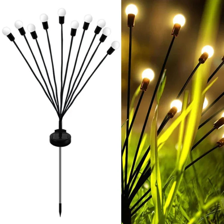 2er-Sets Solar-Glühwürmchen-Lichterkette, Weihnachten, Garten, wasserdicht, Rasenlichter, 6 Köpfe warmweißes Licht, 6 Köpfe farbiges Licht, 8 Köpfe warmweißes Licht, 8 Köpfe farbiges Licht, 10 Köpfe warmweißes Licht, 10 Köpfe farbiges Licht