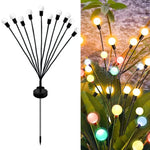 2er-Sets Solar-Glühwürmchen-Lichterkette, Weihnachten, Garten, wasserdicht, Rasenlichter, 6 Köpfe warmweißes Licht, 6 Köpfe farbiges Licht, 8 Köpfe warmweißes Licht, 8 Köpfe farbiges Licht, 10 Köpfe warmweißes Licht, 10 Köpfe farbiges Licht