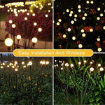 2er-Sets Solar-Glühwürmchen-Lichterkette, Weihnachten, Garten, wasserdicht, Rasenlichter, 6 Köpfe warmweißes Licht, 6 Köpfe farbiges Licht, 8 Köpfe warmweißes Licht, 8 Köpfe farbiges Licht, 10 Köpfe warmweißes Licht, 10 Köpfe farbiges Licht