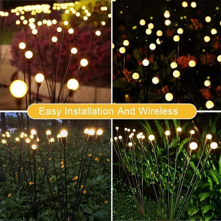 2er-Sets Solar-Glühwürmchen-Lichterkette, Weihnachten, Garten, wasserdicht, Rasenlichter, 6 Köpfe warmweißes Licht, 6 Köpfe farbiges Licht, 8 Köpfe warmweißes Licht, 8 Köpfe farbiges Licht, 10 Köpfe warmweißes Licht, 10 Köpfe farbiges Licht