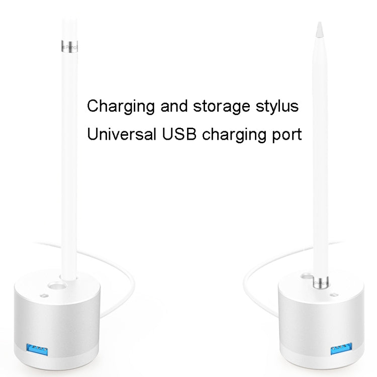 Für Apple Pencil 1 USB Ladeadapter Metallbasis mit LED-Anzeige, A48 Silber, A48 Schwarz, A48 Roségold