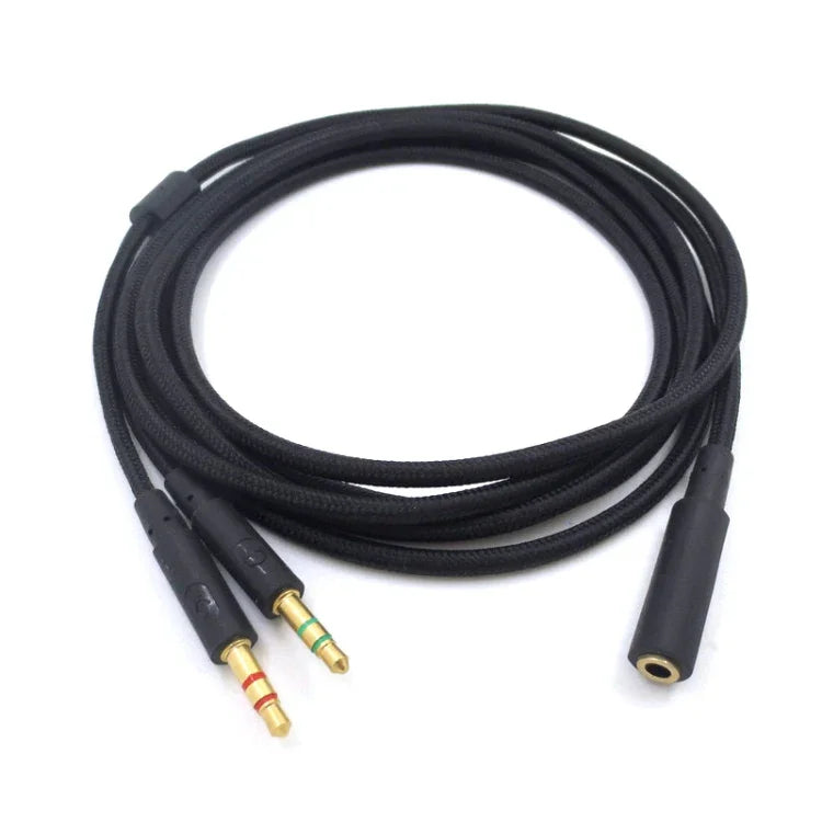 Für Kingston Skyline Alpha Cloud II 3,5 mm 2-in-1 Audiokabel, ZS0174 Schwarz
