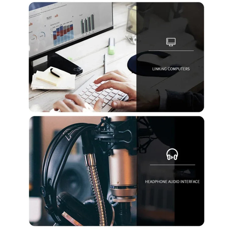 Für Kingston Skyline Alpha Cloud II 3,5 mm 2-in-1 Audiokabel, ZS0174 Schwarz
