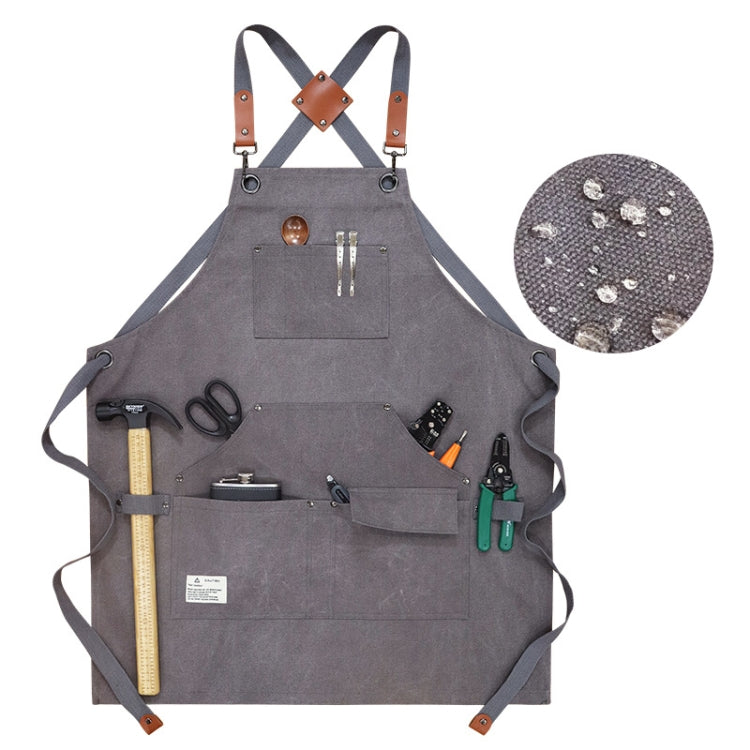 Zimmerei Elektriker Garten Schwerlast-Arbeitsschürze aus Segeltuch, Schwarzgrau, Schwarz, Armeegrün, Khaki, Blau, Camel, Gürtel Schwarzgrau, Gürtel Schwarz, Gürtel Armeegrün, Gürtel Khaki, Gürtel Blau, Gürtel Camel