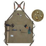 Zimmerei Elektriker Garten Schwerlast-Arbeitsschürze aus Segeltuch, Schwarzgrau, Schwarz, Armeegrün, Khaki, Blau, Camel, Gürtel Schwarzgrau, Gürtel Schwarz, Gürtel Armeegrün, Gürtel Khaki, Gürtel Blau, Gürtel Camel