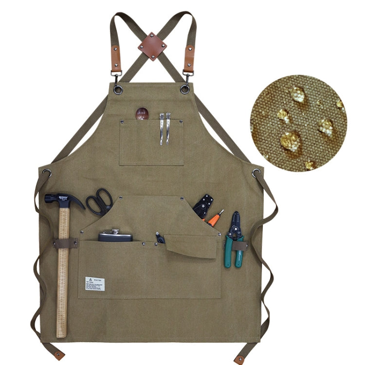 Zimmerei Elektriker Garten Schwerlast-Arbeitsschürze aus Segeltuch, Schwarzgrau, Schwarz, Armeegrün, Khaki, Blau, Camel, Gürtel Schwarzgrau, Gürtel Schwarz, Gürtel Armeegrün, Gürtel Khaki, Gürtel Blau, Gürtel Camel