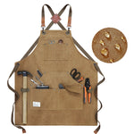 Zimmerei Elektriker Garten Schwerlast-Arbeitsschürze aus Segeltuch, Schwarzgrau, Schwarz, Armeegrün, Khaki, Blau, Camel, Gürtel Schwarzgrau, Gürtel Schwarz, Gürtel Armeegrün, Gürtel Khaki, Gürtel Blau, Gürtel Camel