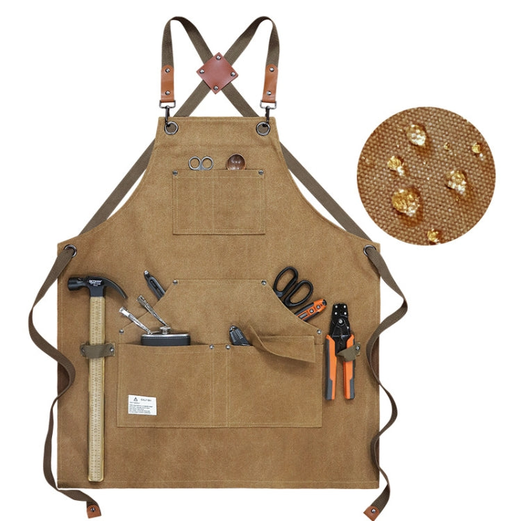 Zimmerei Elektriker Garten Schwerlast-Arbeitsschürze aus Segeltuch, Schwarzgrau, Schwarz, Armeegrün, Khaki, Blau, Camel, Gürtel Schwarzgrau, Gürtel Schwarz, Gürtel Armeegrün, Gürtel Khaki, Gürtel Blau, Gürtel Camel