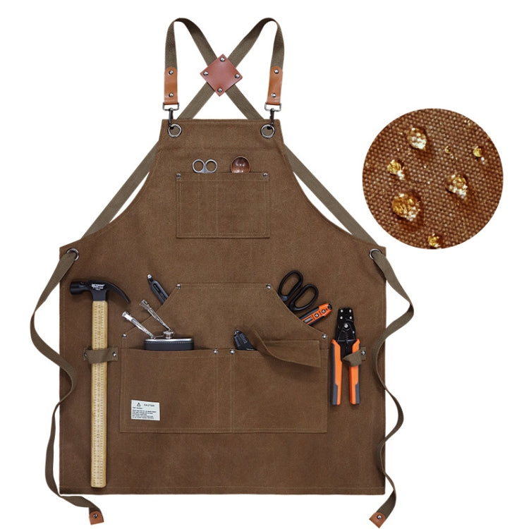 Zimmerei Elektriker Garten Schwerlast-Arbeitsschürze aus Segeltuch, Schwarzgrau, Schwarz, Armeegrün, Khaki, Blau, Camel, Gürtel Schwarzgrau, Gürtel Schwarz, Gürtel Armeegrün, Gürtel Khaki, Gürtel Blau, Gürtel Camel