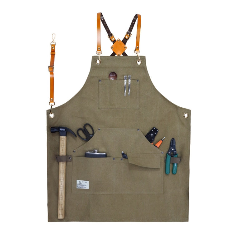 Zimmerei Elektriker Garten Schwerlast-Arbeitsschürze aus Segeltuch, Schwarzgrau, Schwarz, Armeegrün, Khaki, Blau, Camel, Gürtel Schwarzgrau, Gürtel Schwarz, Gürtel Armeegrün, Gürtel Khaki, Gürtel Blau, Gürtel Camel