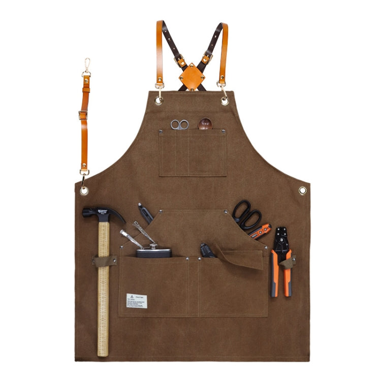 Zimmerei Elektriker Garten Schwerlast-Arbeitsschürze aus Segeltuch, Schwarzgrau, Schwarz, Armeegrün, Khaki, Blau, Camel, Gürtel Schwarzgrau, Gürtel Schwarz, Gürtel Armeegrün, Gürtel Khaki, Gürtel Blau, Gürtel Camel