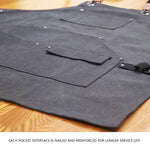Zimmerei Elektriker Garten Schwerlast-Arbeitsschürze aus Segeltuch, Schwarzgrau, Schwarz, Armeegrün, Khaki, Blau, Camel, Gürtel Schwarzgrau, Gürtel Schwarz, Gürtel Armeegrün, Gürtel Khaki, Gürtel Blau, Gürtel Camel