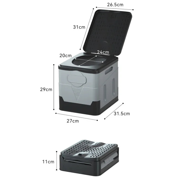Auto Klappbare tragbare Toilette Outdoor Notfall Mobile Toilette, Dunkelgrau, Armeegrün, Reines Schwarz