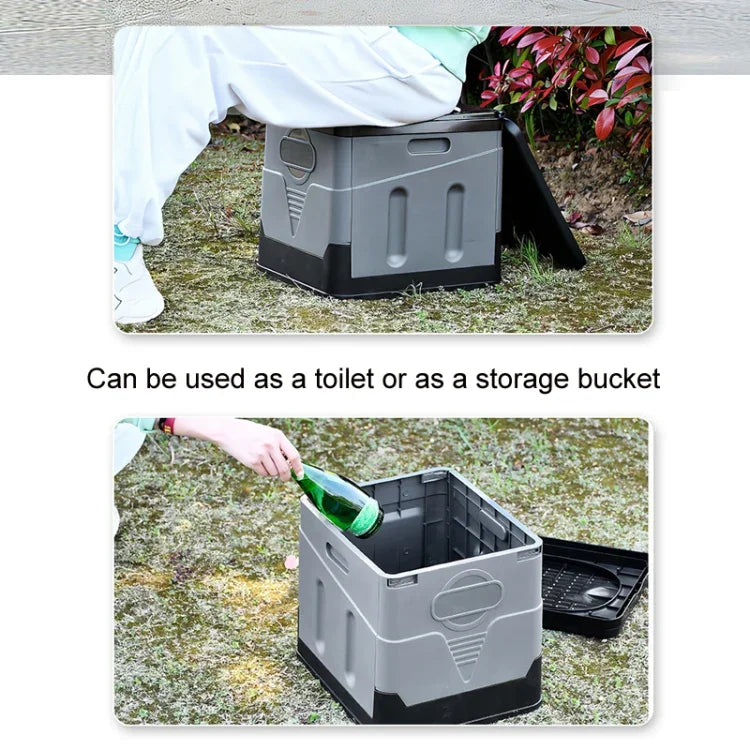 Auto Klappbare tragbare Toilette Outdoor Notfall Mobile Toilette, Dunkelgrau, Armeegrün, Reines Schwarz