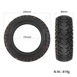Ulip 10 x 3.0 10 Zoll Elektroroller Verdickter Geländereifen Tubeless für Dualtron Zero 10X, Kaabo Wolf Warrior, Kaabo Mantis 10, Ohne Ventil, Mit Ventil