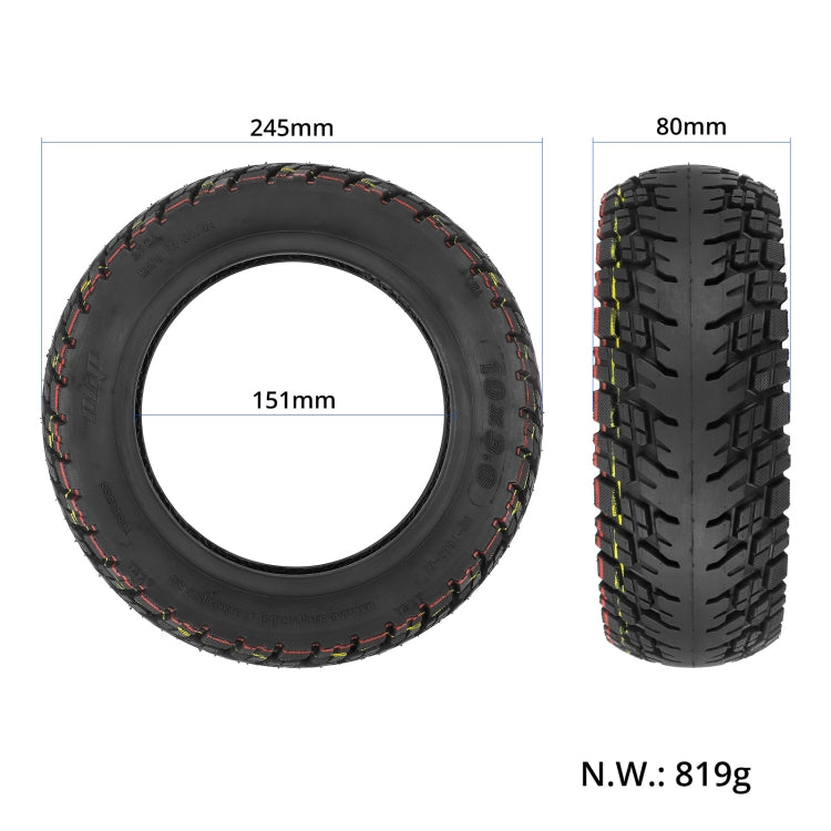 Ulip 10 x 3.0 10 Zoll Elektroroller Verdickter Geländereifen Tubeless für Dualtron Zero 10X, Kaabo Wolf Warrior, Kaabo Mantis 10, Ohne Ventil, Mit Ventil