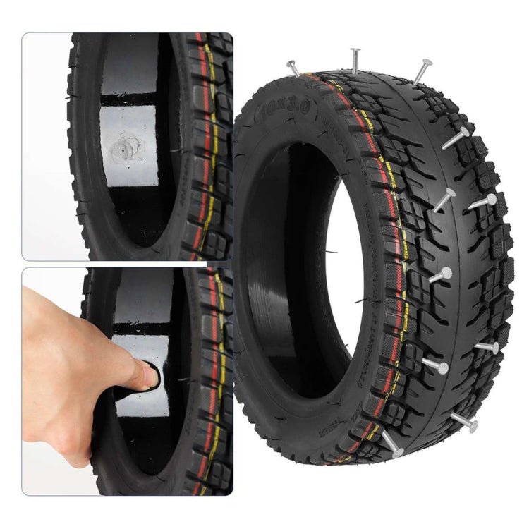 Ulip 10 x 3.0 10 Zoll Elektroroller Verdickter Geländereifen Tubeless für Dualtron Zero 10X, Kaabo Wolf Warrior, Kaabo Mantis 10, Ohne Ventil, Mit Ventil