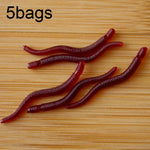 3,5cm Fischiger Roter Regenwurm Künstlicher Köder Leuchtender Fischköder, 5 Beutel 20 Stück/Beutel, 5 Beutel 50 Stück/Beutel, 5 Beutel 100 Stück/Beutel, 5 Beutel 200 Stück/Beutel