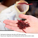 3,5cm Fischiger Roter Regenwurm Künstlicher Köder Leuchtender Fischköder, 5 Beutel 20 Stück/Beutel, 5 Beutel 50 Stück/Beutel, 5 Beutel 100 Stück/Beutel, 5 Beutel 200 Stück/Beutel