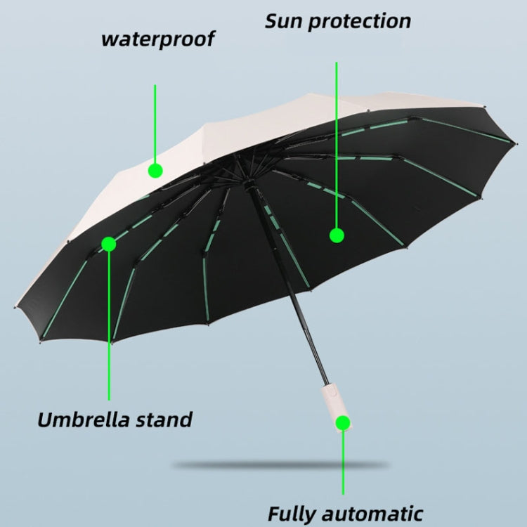 60 Knochen Sunny Rain Dual-Use Automatischer Regenschirm Winddicht Verstärkter Sonnenschirm UV-Sonnenschirm, 60 Streben