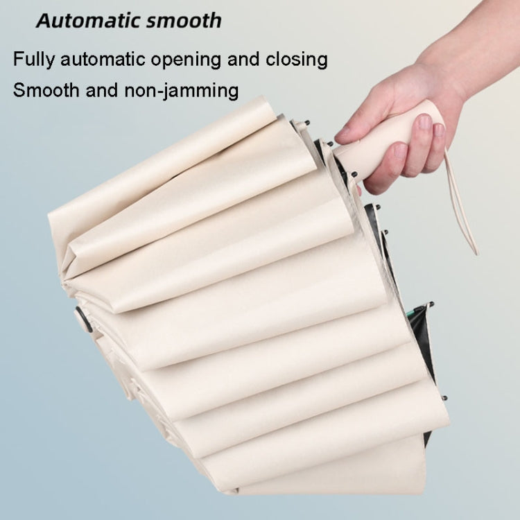 60 Knochen Sunny Rain Dual-Use Automatischer Regenschirm Winddicht Verstärkter Sonnenschirm UV-Sonnenschirm, 60 Streben