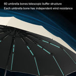 60 Knochen Sunny Rain Dual-Use Automatischer Regenschirm Winddicht Verstärkter Sonnenschirm UV-Sonnenschirm, 60 Streben