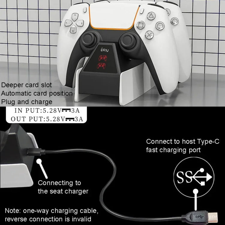 iplay HBP-260 Elektrischer Gaming-Handgriff mit Schnellladefunktion für PS5, HBP-260